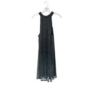 Nine West Silver Mockneck Swing Mini Dress Party Plus Metallic‎ Disco Size XXL